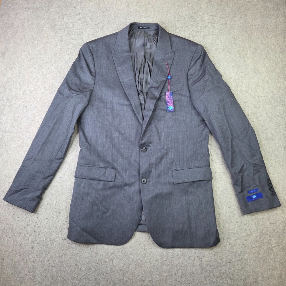 Egara Sport Coat Mens 42 X-Long Slim Fit Gray Wool 2 Button NEW